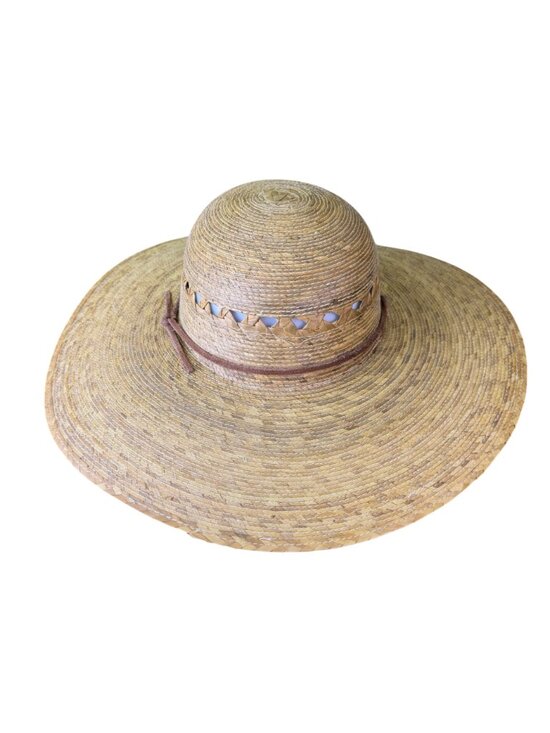 Tula Womens Natural Palm Straw Sun Hat With Chin Cord & Cutout Design main image 5
